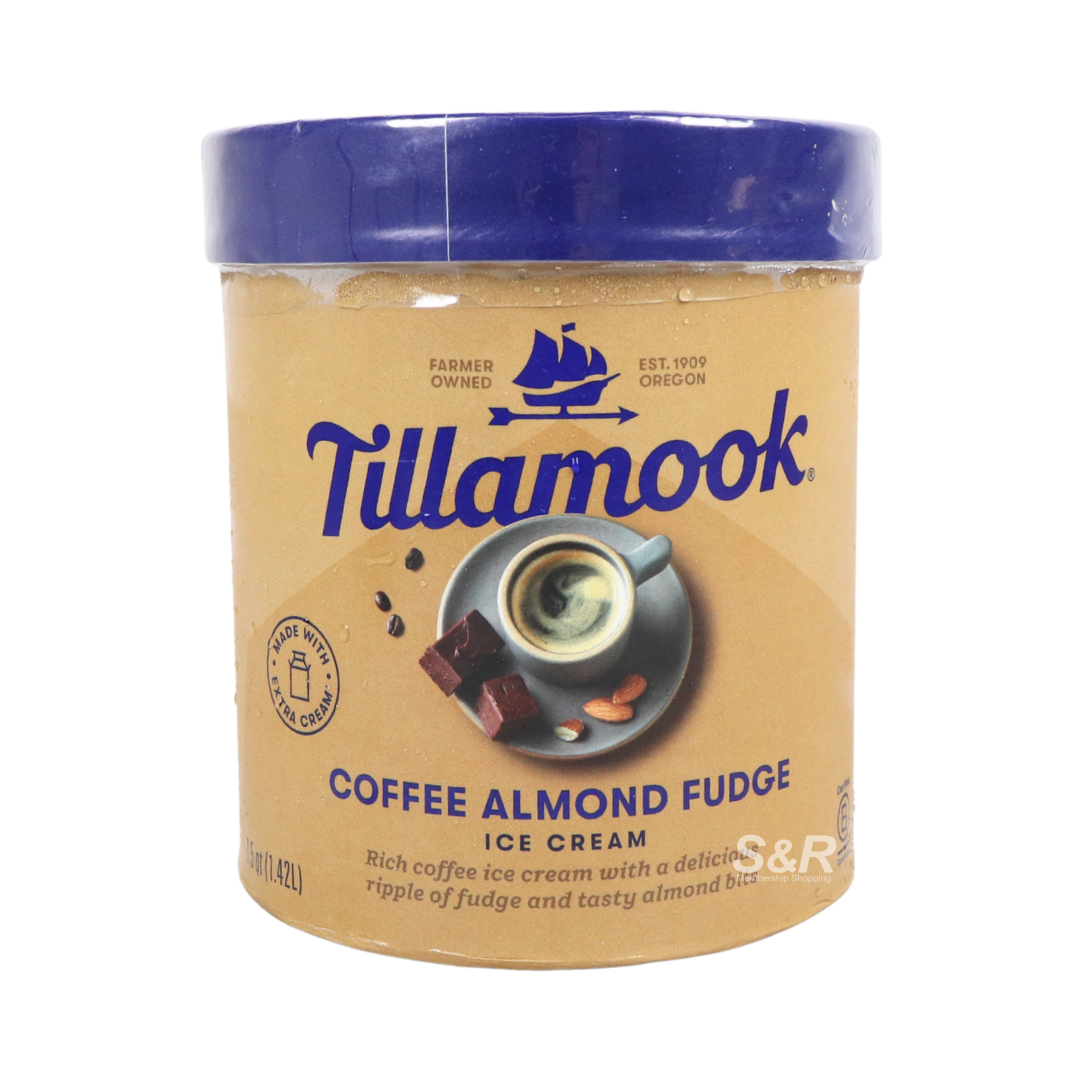 Tillamook Coffee Almond Fudge Ice Cream Tub 1.42L